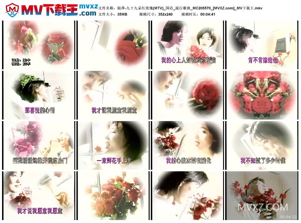 陆萍-九十九朵红玫瑰(MTV)_国语_流行歌曲_MC205570